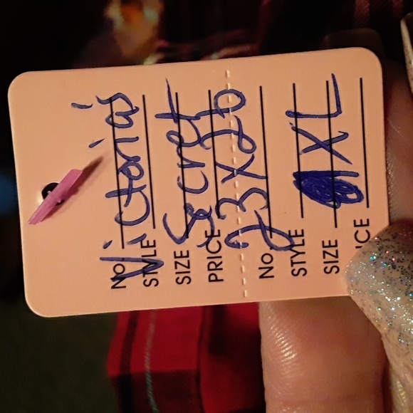 NWOT Victoria's Secret Xl Plaid Long Sleeve Button Down Top W/ Matching pants - Picture 14 of 16